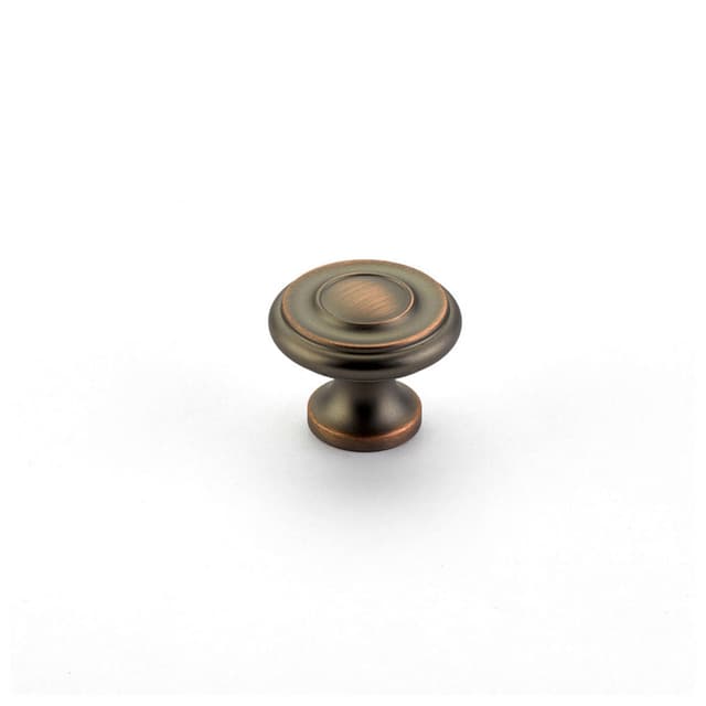 Schaub Colonial Stepped Round Knob, 1-1/4" dia, Aurora Bronze - 703-AUB