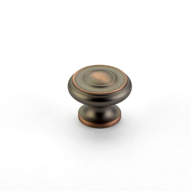 Schaub Colonial Stepped Round Knob, 1-1/2" dia, Aurora Bronze - 704-AUB