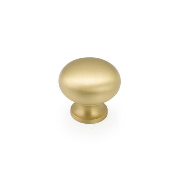 Schaub Country Round Knob, 1-1/4" dia, Satin Brass - 706-SB