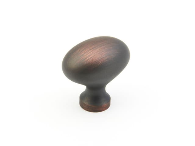 Schaub Traditional Oval Knob, 1-3/8" dia, Michelangelo Bronze - 719-MIBZ