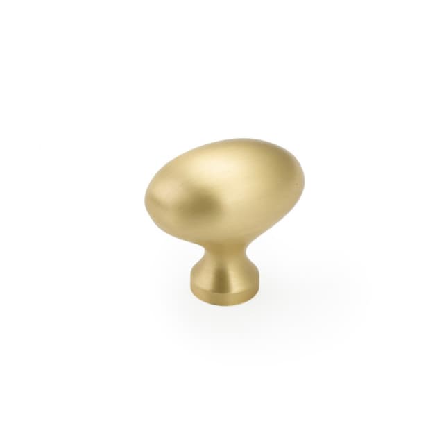 Schaub Country Oval Knob, 1-3/8" dia, Satin Brass - 719-SB