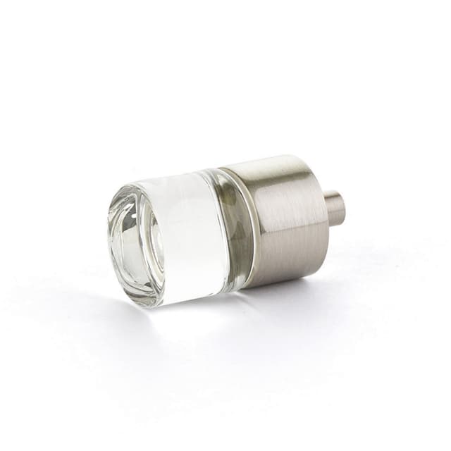 Schaub City Lights Cylinder Glass Knob, 7/8", Satin Nickel - 74-15