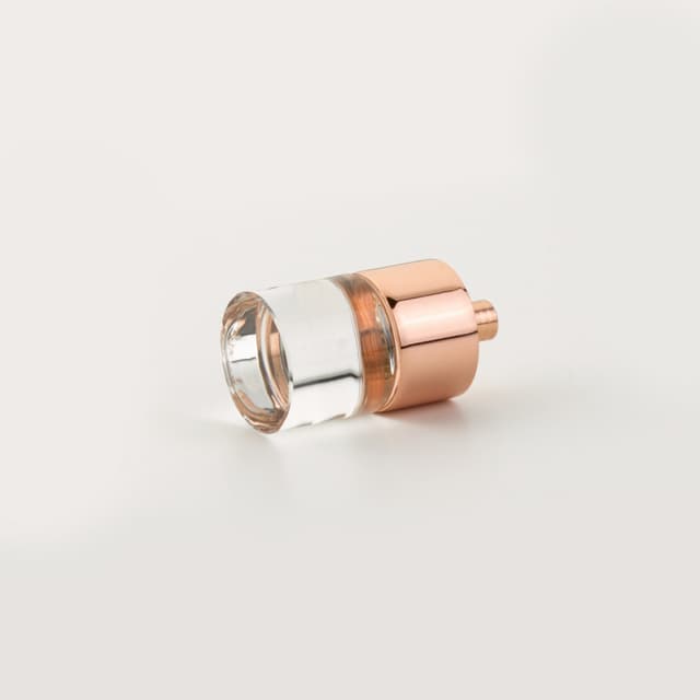 Schaub City Lights Cylinder Glass Knob, 7/8", Polished Rose Gold - 74-PRG