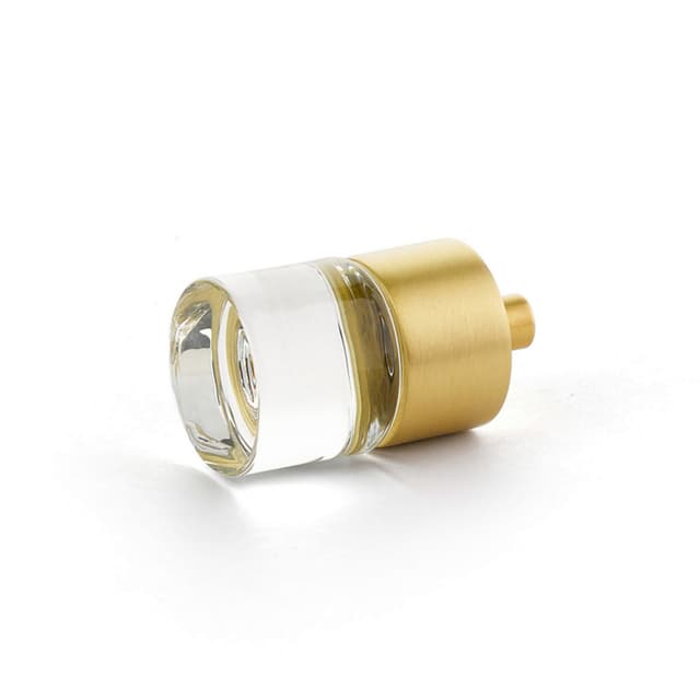 Schaub City Lights Cylinder Glass Knob, 7/8", Satin Brass - 74-SB