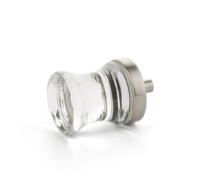 Schaub City Lights Concave Glass Knob, 1-1/8", Satin Nickel - 76-15