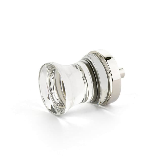 Schaub City Lights Concave Glass Knob, 1-1/8", Polished Nickel - 76-PN