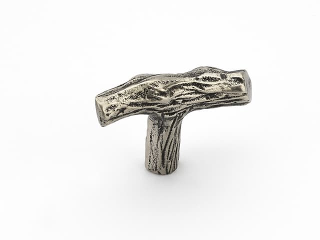 Schaub Mountain Twig T-Knob, 2", Italian Nickel - 768-IN
