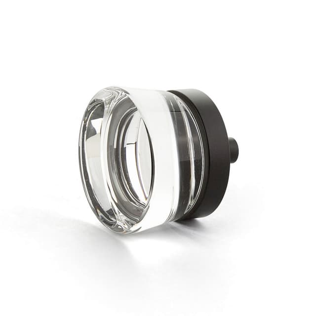 Schaub City Lights Flat Disc Glass Knob, 1-3/8", Oil Rubbed Bronze - 77-10B