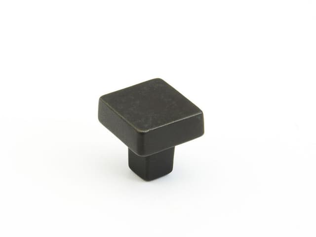 Schaub Vinci Square Knob, 1-1/4" dia, Black Bronze - 789-BB