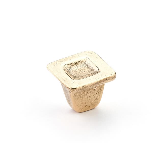 Schaub Vinci Concave Square Knob, 1-1/4" dia, Natural Bronze - 810-NB