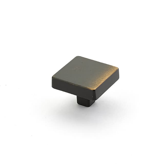 Schaub Vinci Large Square Knob, 1-3/4" dia, Antique Bronze - 815-AZ