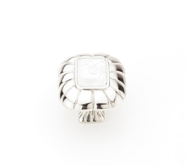 Schaub Mother of Pearl Rectangular Knob, 1-1/2" x 1-1/4", Polished Nickel - 851-MOP-PN