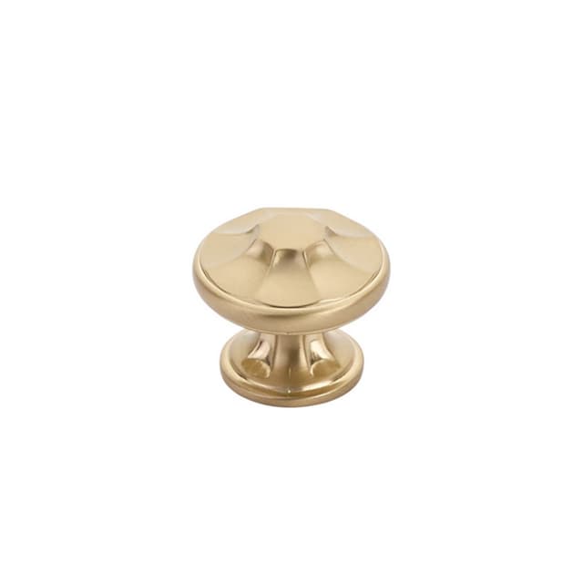 Schaub Empire Round Knob, 1-3/8" dia, Signature Satin Brass - 876-SSB