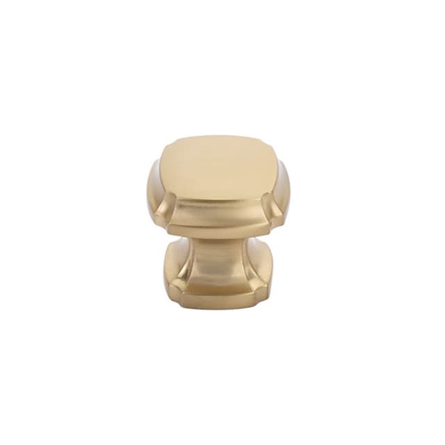 Schaub Empire Square Knob, 1-3/8" dia, Signature Satin Brass - 882-SSB
