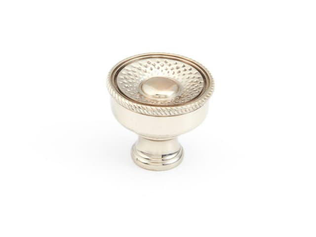 Schaub Sonata Round Knob, 1-1/4" dia, White Brass - 927-WB