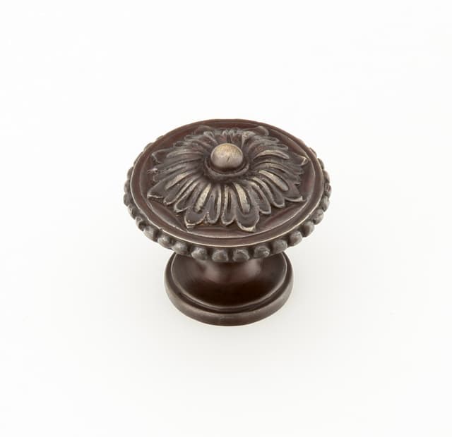 Schaub Sonata Round Knob, 1-1/4" dia, Dark Antique Bronze - 930-DAB