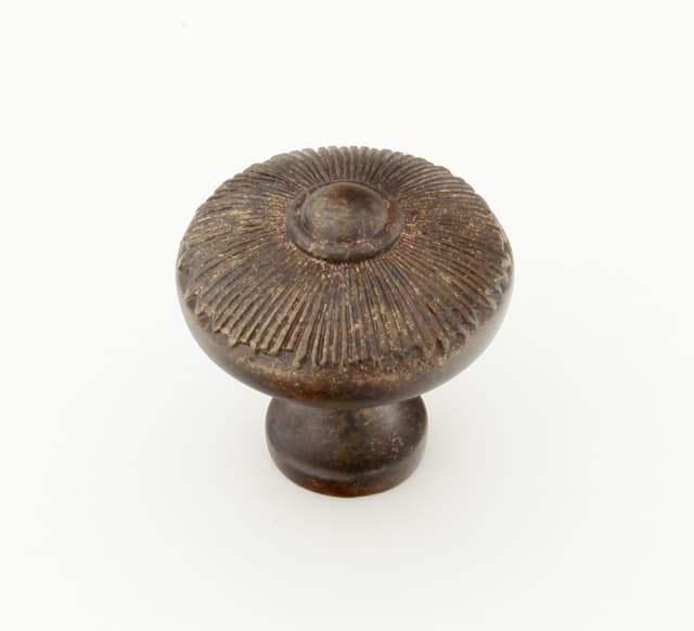 Schaub Sunburst Round Knob, 1-1/2" dia, Highlighted Bronze - 974-HLB