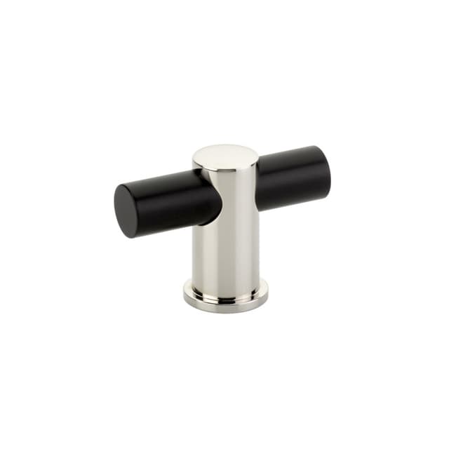Schaub Fonce T-Knob, 2", Matte Black bar/ Satin Brass stem - 421-MB-SB