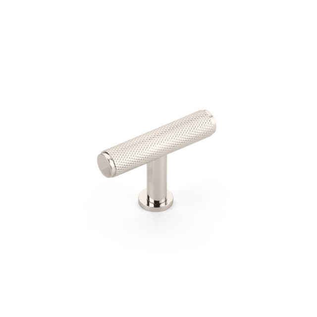 Schaub Pub House Knurled T-Knob, 2", Polished Nickel - 5001-PN