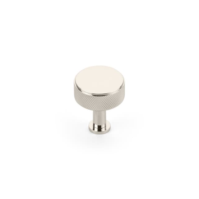 Schaub Pub House Knurled Knob, 1-1/4" dia, Polished Nickel - 5002-PN