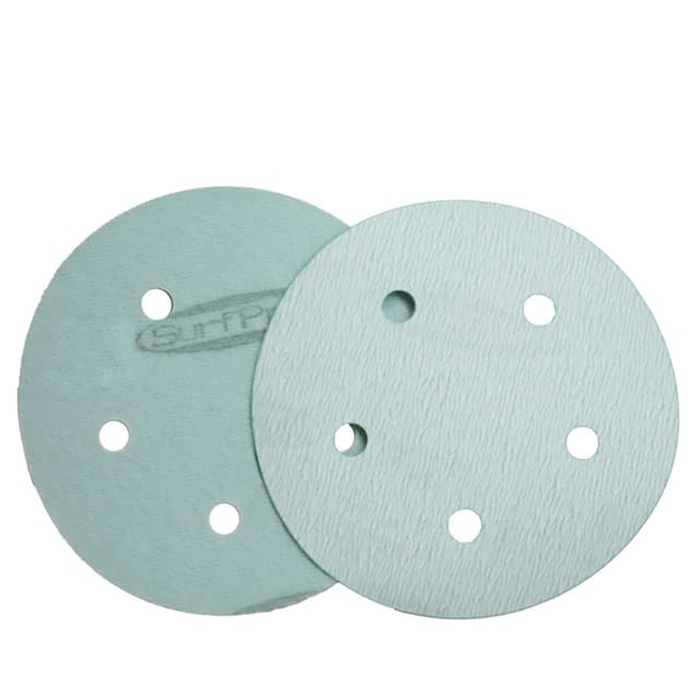 SurfPrep 5" 5-Hole Hook and Loop Aluminum Oxide C-Weight Paper Sanding Discs