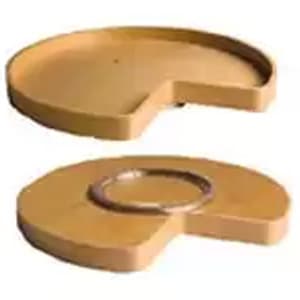 T83 Series Wood Kidney 2 Shelf Lazy Susan, Omega National