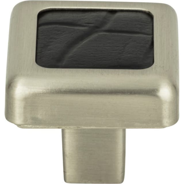 Top Knobs Paradigm Series 1-1/4 in (32 mm) L x 1-1/4 in (32 mm) W Black Nickel/Black Croc Leather Knob, - 3149-BN-CRC