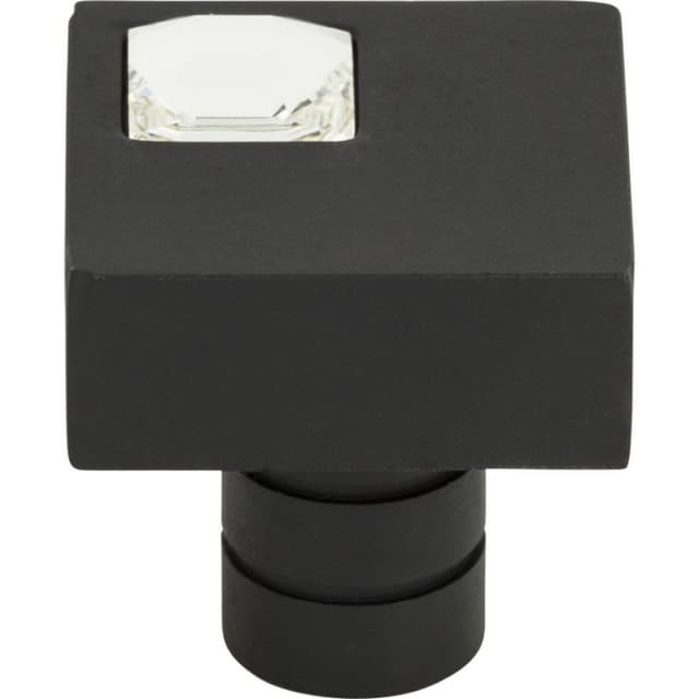Top Knobs Crystal Series 1 in (25 mm) L x 1 in (25 mm) W Matte Black Knob, - 3194-BL