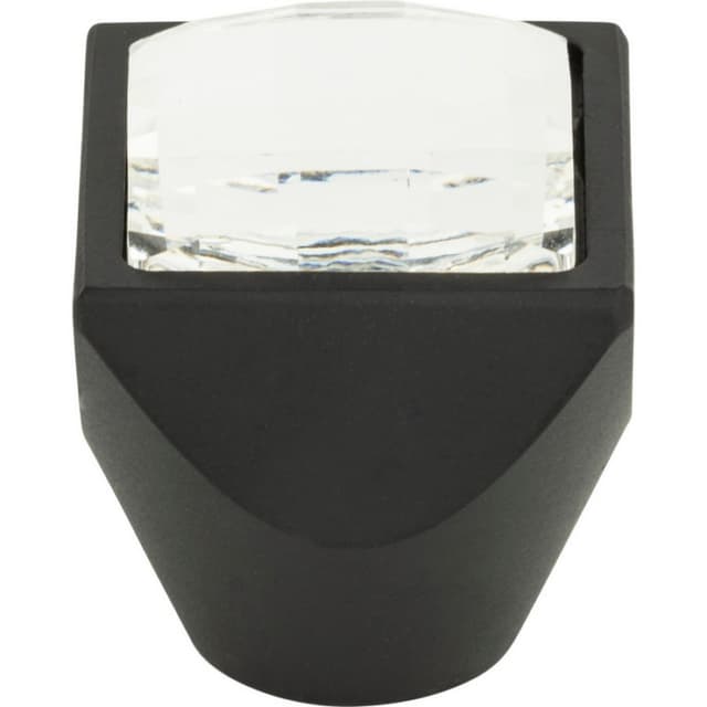 Top Knobs Crystal Series 1 in (25 mm) L x 1 in (25 mm) W Matte Black Knob, - 3196-BL