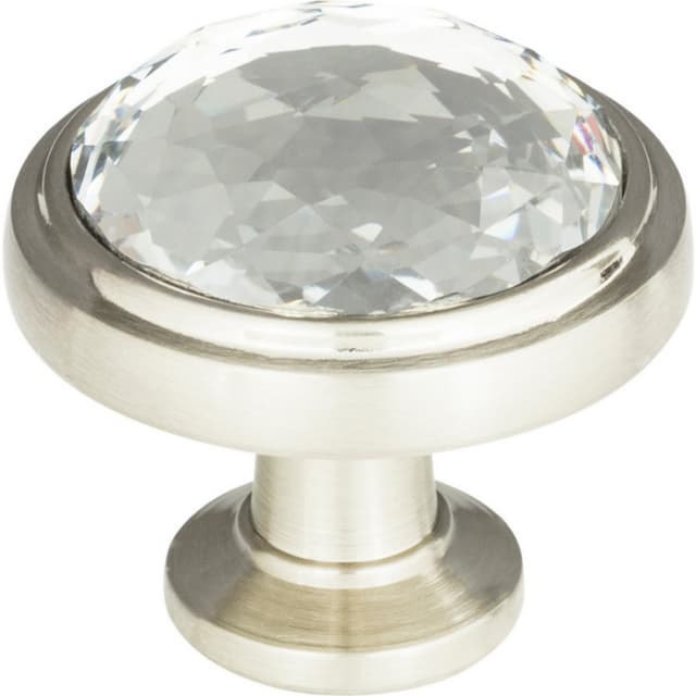 Top Knobs Crystal Series 1-5/16" (33 mm) Diameter Brushed NickelKnob, - 343-BRN