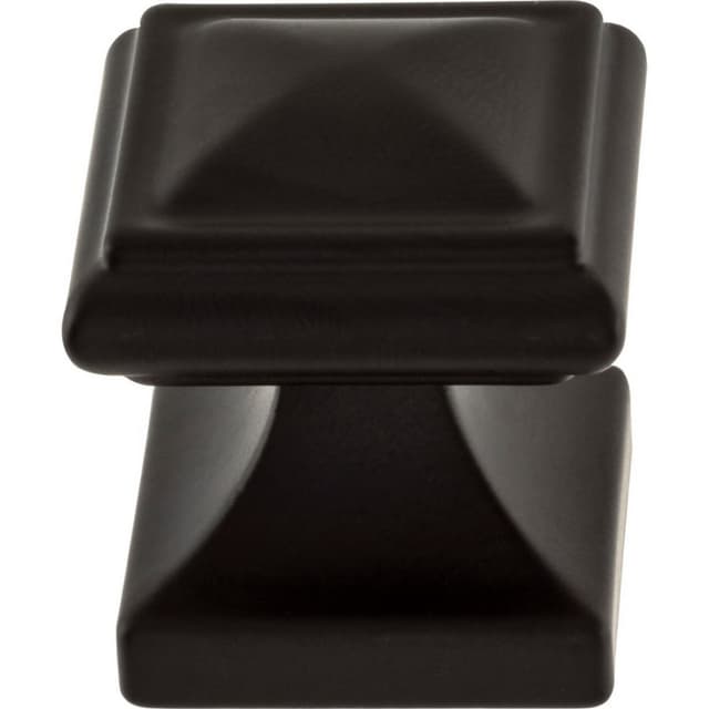 Top Knobs Wadsworth Series 1-1/4 in (32 mm) L x 1-1/4 in (32 mm) W Matte Black Knob, - 370-BL