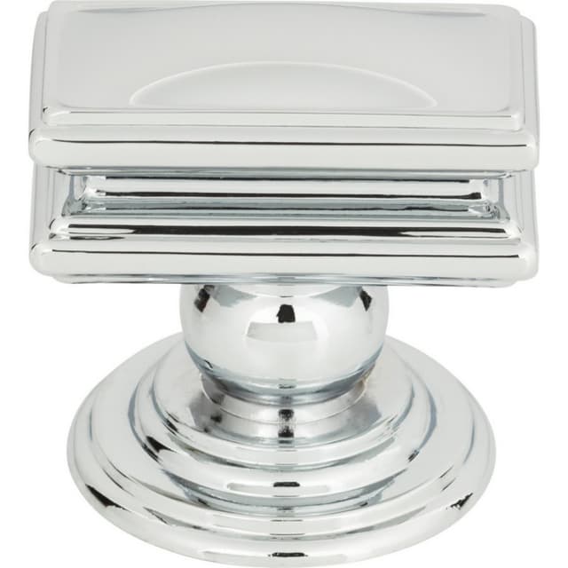 Top Knobs Campaign Series 1-1/2 in (38 mm) L x 1-5/16 in (33 mm) W Polished Chrome Knob, - 377-CH