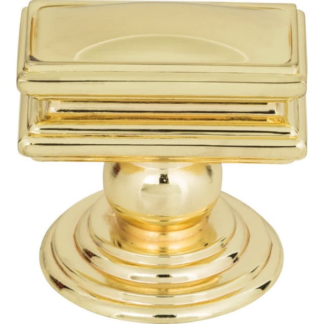 Top Knobs Campaign Series 1-1/2 in (38 mm) L x 1-5/16 in (33 mm) W Polished Brass Knob, - 377-PB