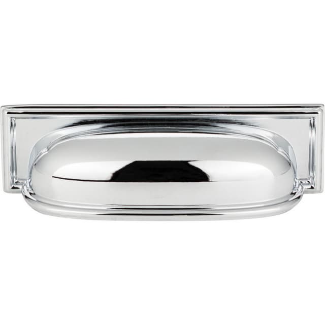 Top Knobs Campaign Series 3-3/4" (95 mm) Center to Center Polished Chrome Cup Pull, - 383-CH