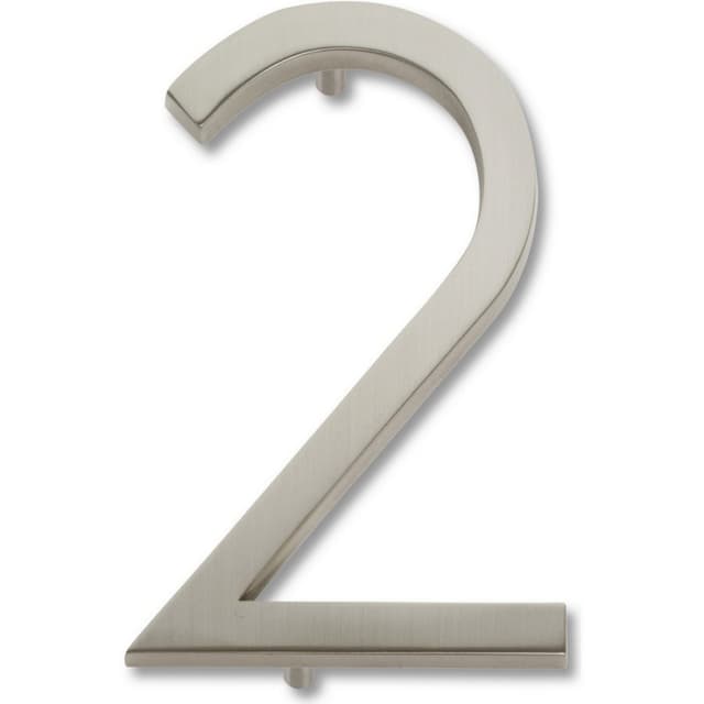Top Knobs Modern Avalon Series Brushed Nickel 4-1/2 in (114 mm) L x 2 in (51 mm) W Zinc House Number, - AVN2-BRN