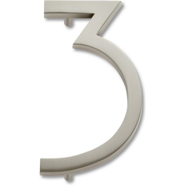 Top Knobs Modern Avalon Series Brushed Nickel 4-1/2 in (114 mm) L x 2-1/2 in (64 mm) W Zinc House Number, - AVN3-BRN
