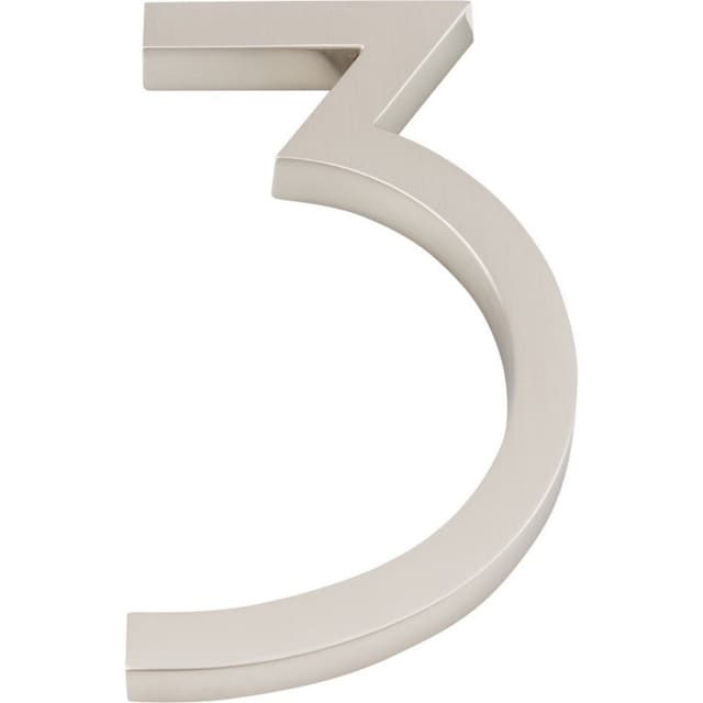 Top Knobs Modern Avalon Series Brushed Nickel 6 in (152 mm) L x 3-3/8 in (86 mm) W Zinc House Number, - AVN3-L-BRN