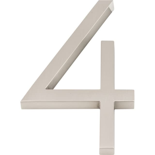 Top Knobs Modern Avalon Series Brushed Nickel 6 in (152 mm) L x 3-3/16 in (81 mm) W Zinc House Number, - AVN4-L-BRN