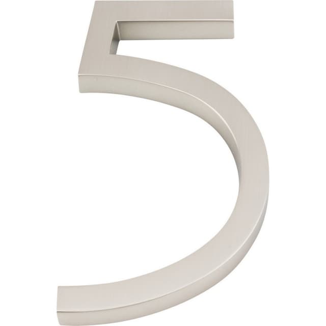 Top Knobs Modern Avalon Series Brushed Nickel 6 in (152 mm) L x 3-9/16 in (90 mm) W Zinc House Number, - AVN5-L-BRN