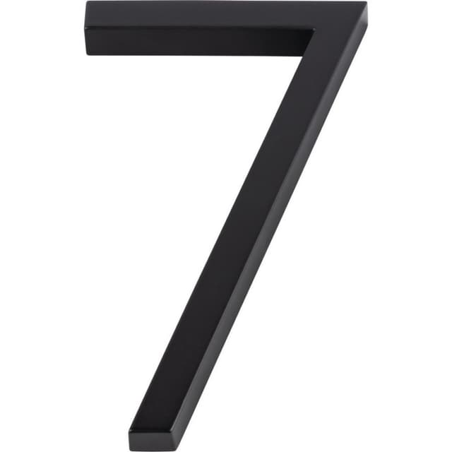 Top Knobs Modern Avalon Series Matte Black 6 in (152 mm) L x 3-9/16 in (90 mm) W Zinc House Number, - AVN7-L-BL