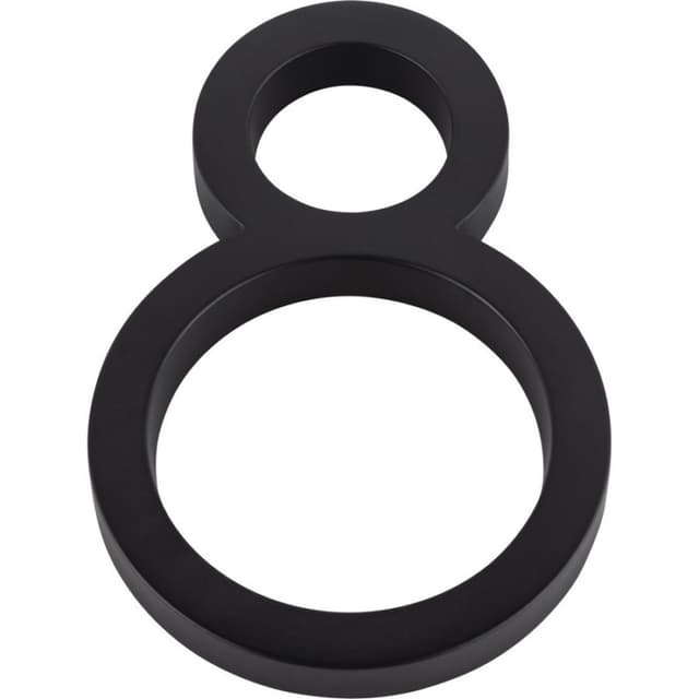 Top Knobs Modern Avalon Series Matte Black 6 in (152 mm) L x 4 in (102 mm) W Zinc House Number, - AVN8-L-BL