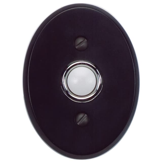 Top Knobs Traditionalist Series Matte Black 3 in (76 mm) L x 2-1/4 in (57 mm) W Brass Doorbell, - DB646-BL