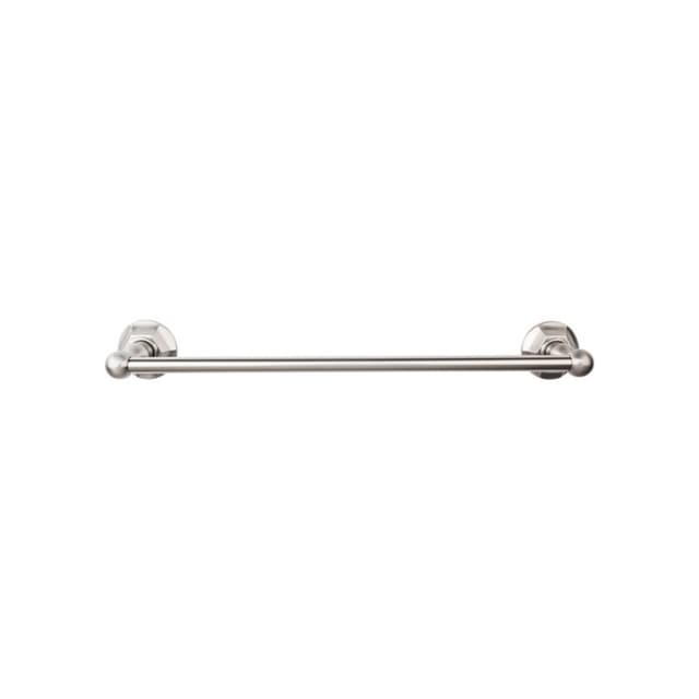 Edwardian Bath Single Towel Bar 30" Center to Center with Hex Backplate Brushed Satin Nickel - Top Knobs ED10BSNB