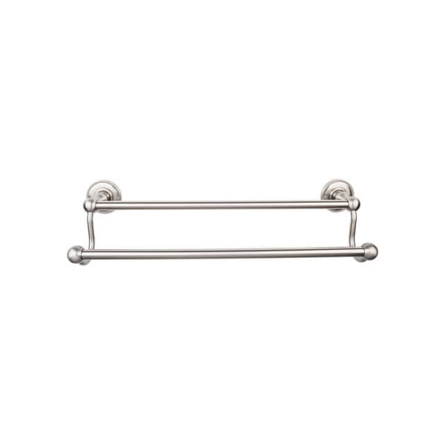 Edwardian Bath Double Towel Bar 30" Center to Center with Beaded Backplate Brushed Satin Nickel - Top Knobs ED11BSNA