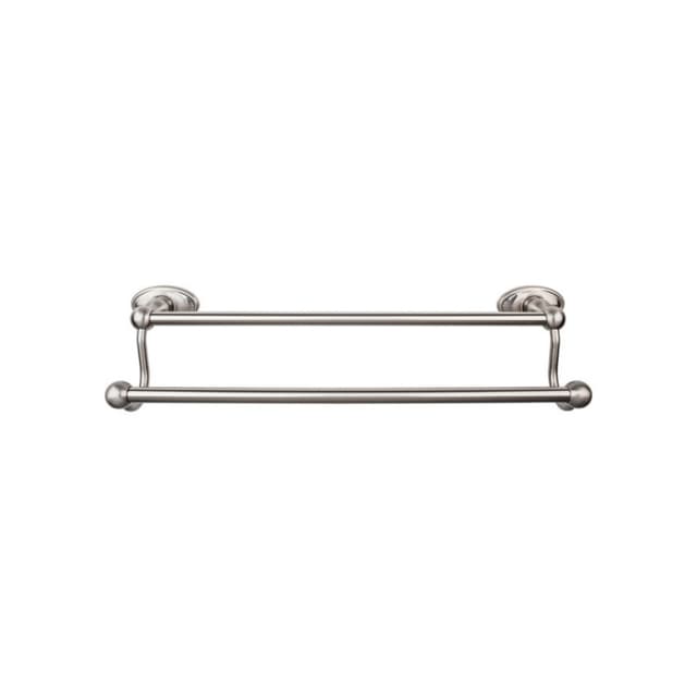Edwardian Bath Double Towel Bar 30" Center to Center with Oval Backplate Brushed Satin Nickel - Top Knobs ED11BSNC