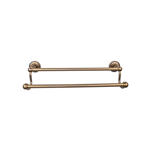 Edwardian Bath Double Towel Bar 30" Center to Center with Beaded Backplate German Bronze - Top Knobs ED11GBZA