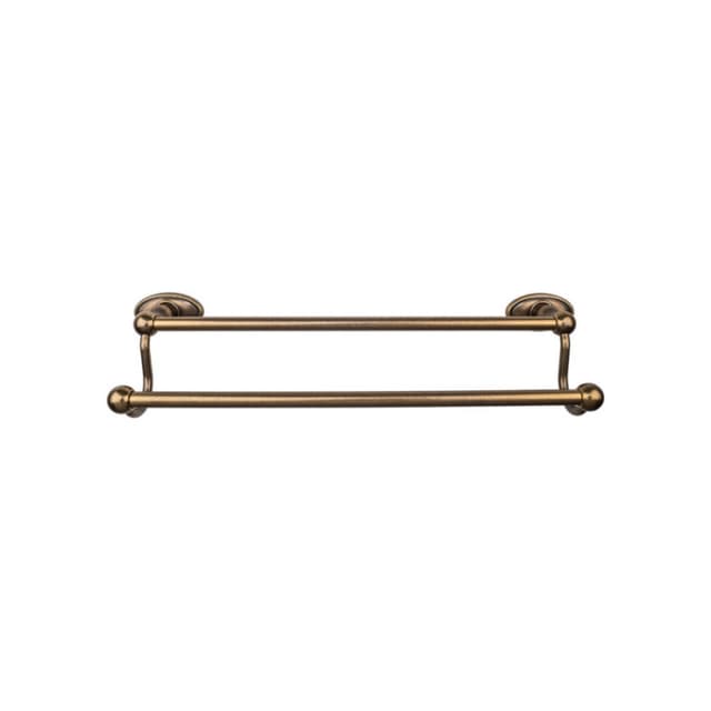 Edwardian Bath Double Towel Bar 30" Center to Center with Oval Backplate German Bronze - Top Knobs ED11GBZC