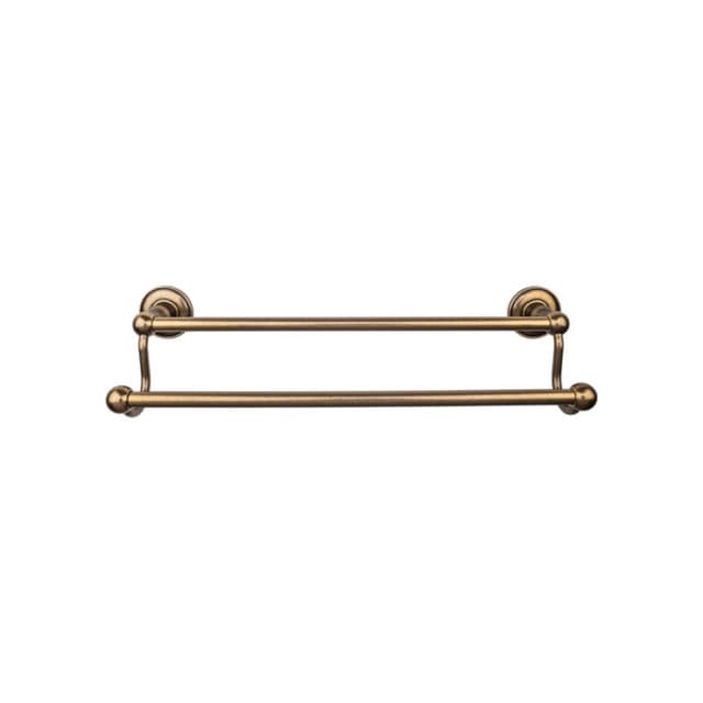 Edwardian Bath Double Towel Bar 30" Center to Center with Plain Backplate German Bronze - Top Knobs ED11GBZD