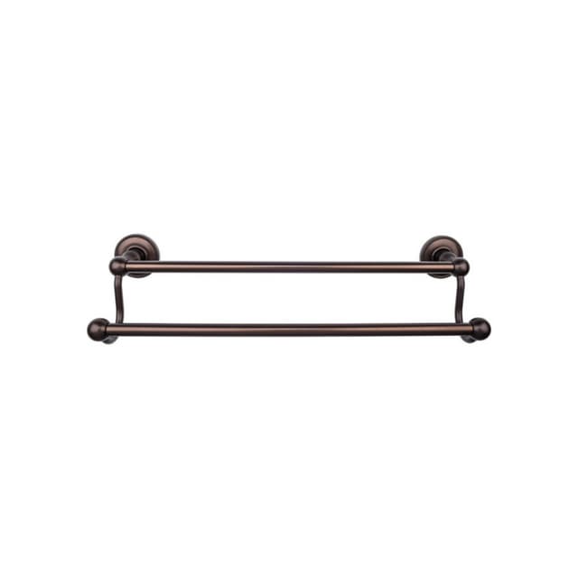 Edwardian Bath Double Towel Bar 30" Center to Center with Beaded Backplate Oil Rubbed Bronze - Top Knobs ED11ORBA
