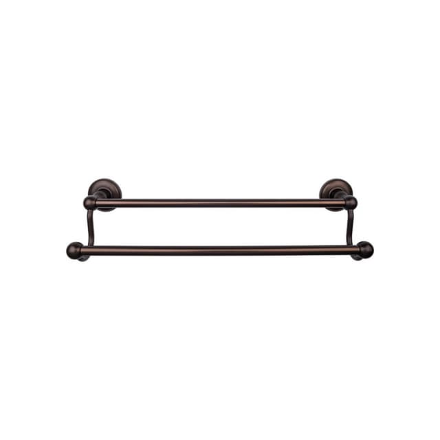 Edwardian Bath Double Towel Bar 30" Center to Center with Plain Backplate Oil Rubbed Bronze - Top Knobs ED11ORBD